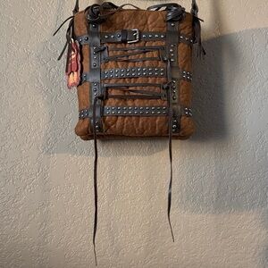 Brown Leather Studded Woman’s Bag